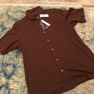 New Tommy Bahama 18 Golf Button Down Polo Medium